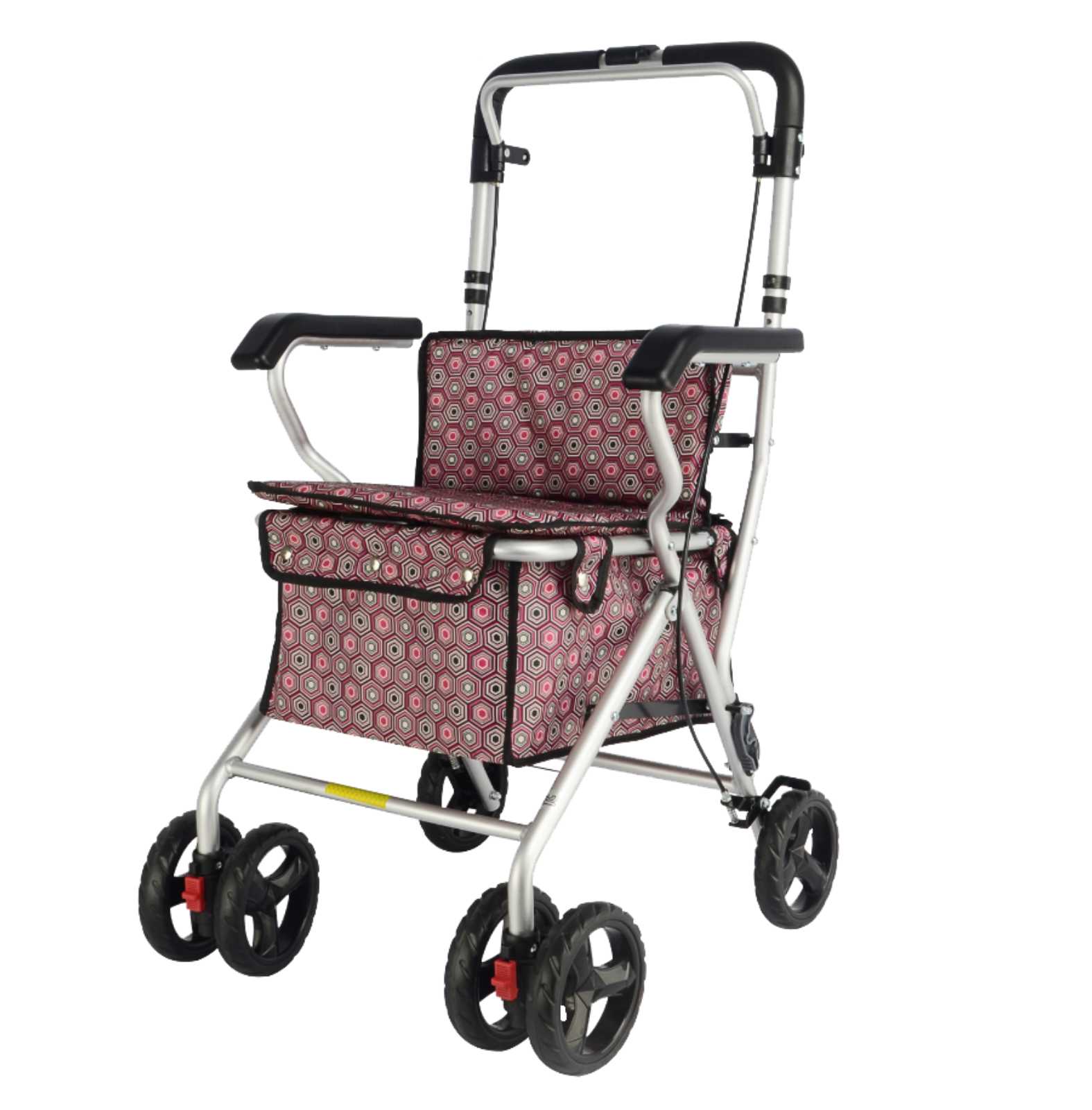 Care-Parents シルバーカー 赤 介護用 Amazon | Care-parentsシルバーカー 座れる 軽量 折り畳み 4輪 手押し