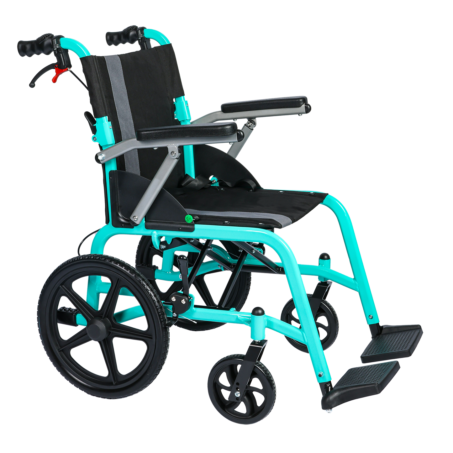 Care-Parents 介助型車椅子 折りたたみ車イス 手押し軽量車椅子外出用 ブルー(CP-30A6)