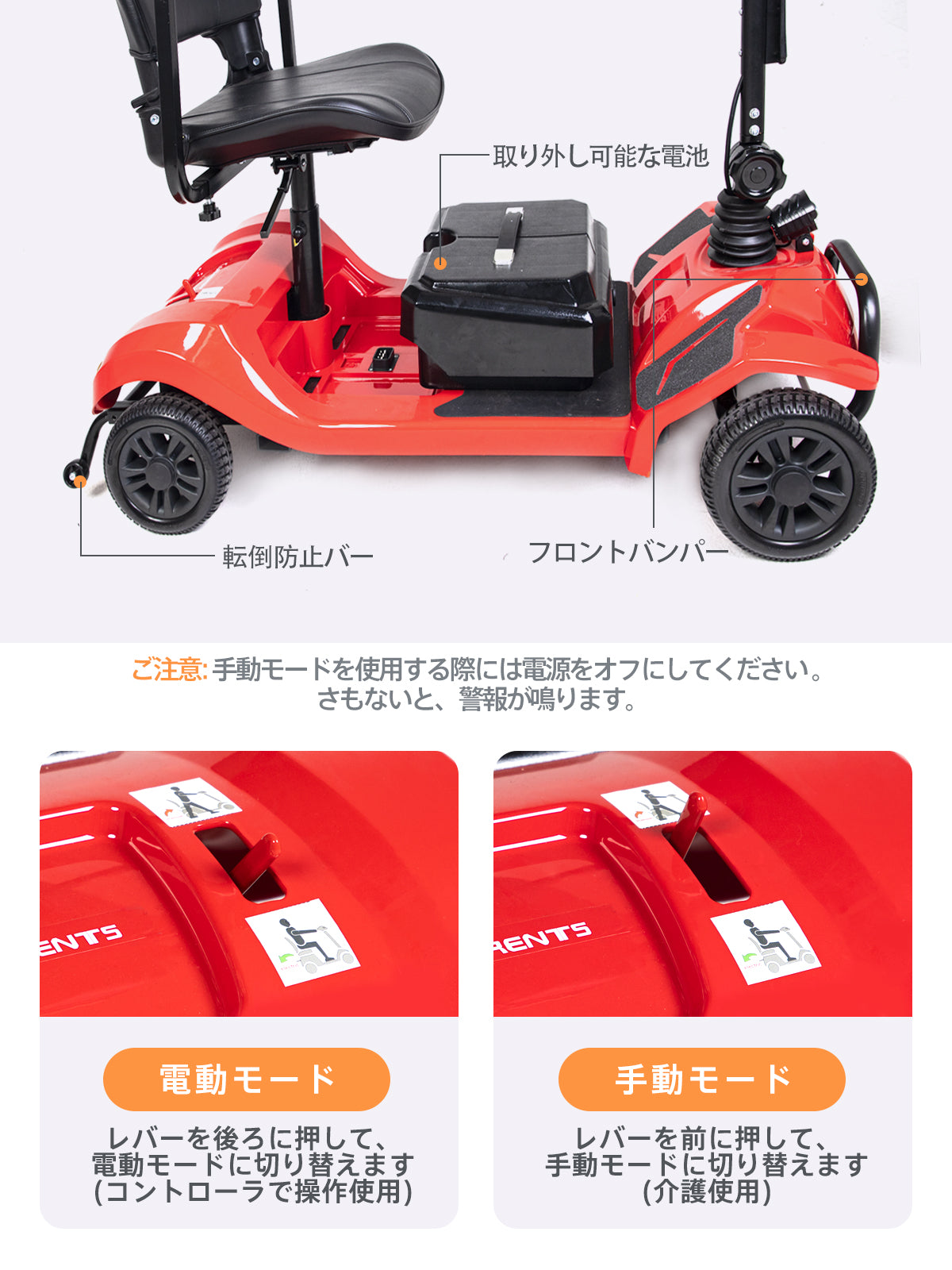 Care-Parents 電動シニアカー 電動車いす 電動ミニカー 電動カート 走行40km (CP-8601)