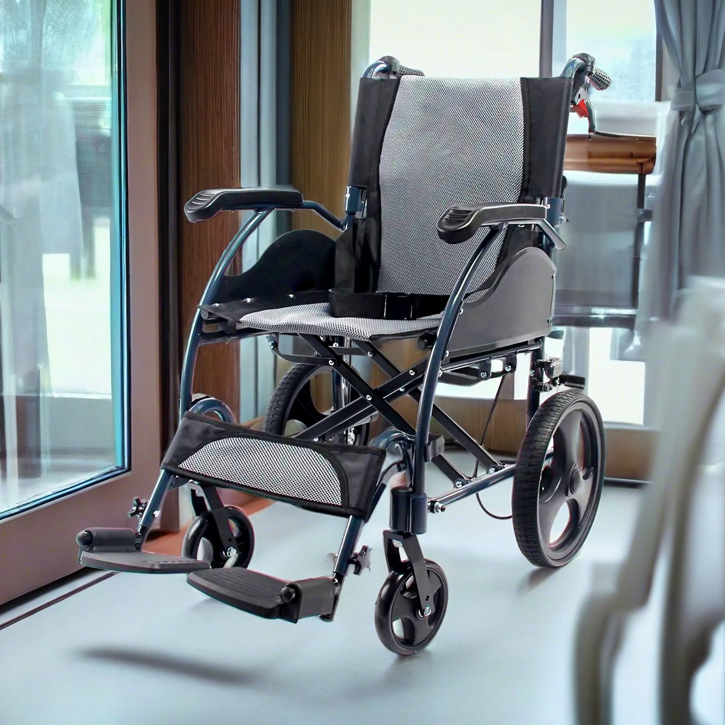 Care-Parents 介助用車椅子 折りたたみ車椅子 背折れタイプ アルミ製 折りたたみ軽量 組立不要 (CP-863HS)