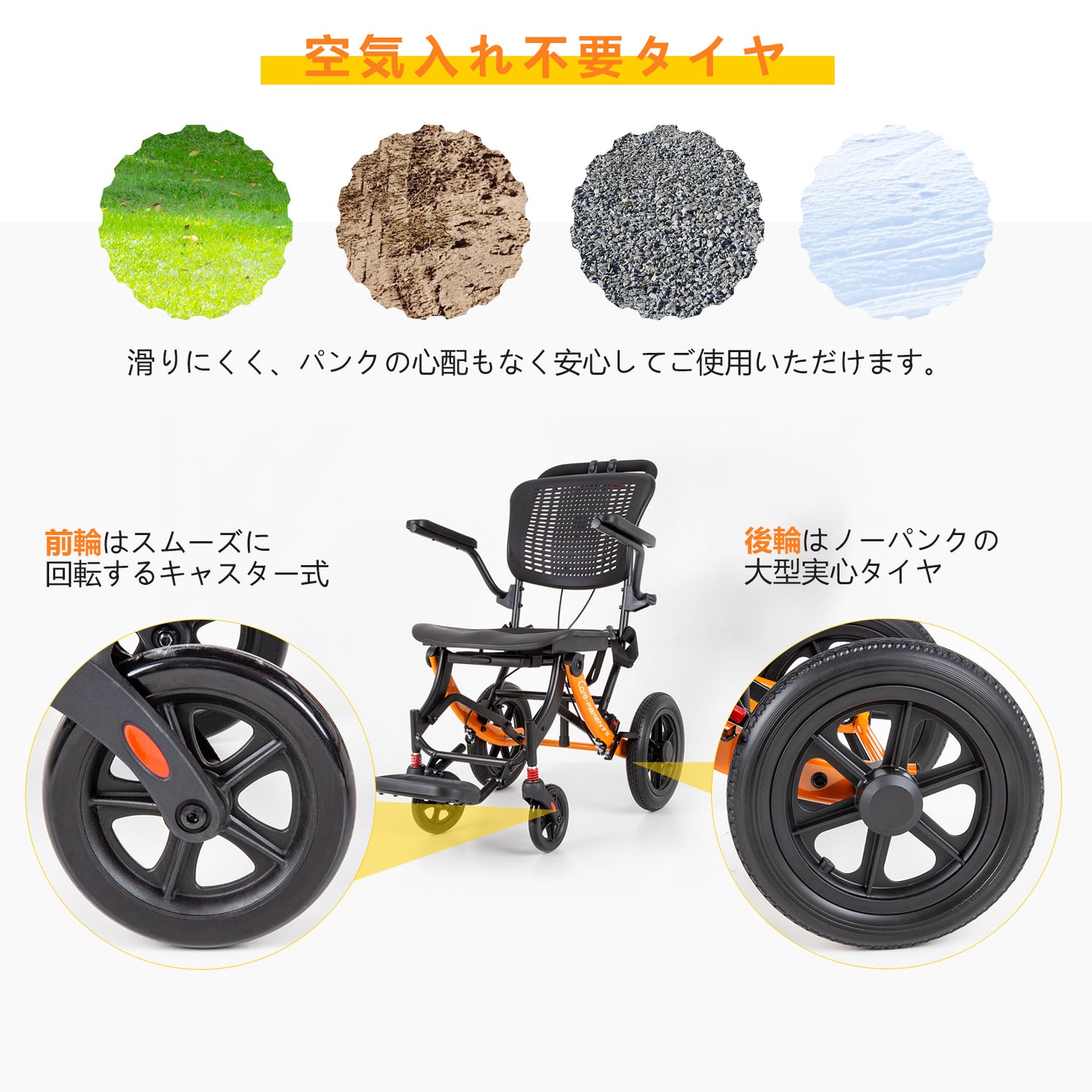 Care-Parents 車椅子 人体工学 軽量 折りたたみ式 介助用車いす アルミ製 コンパクト 耐荷重120kg W型座面 S型背もたれ 可伸縮キャリハンドル付き 介助ブレーキ調節可能 ハニカムノーパンクタイヤ フットレスト調節可能(CP-RT09R)