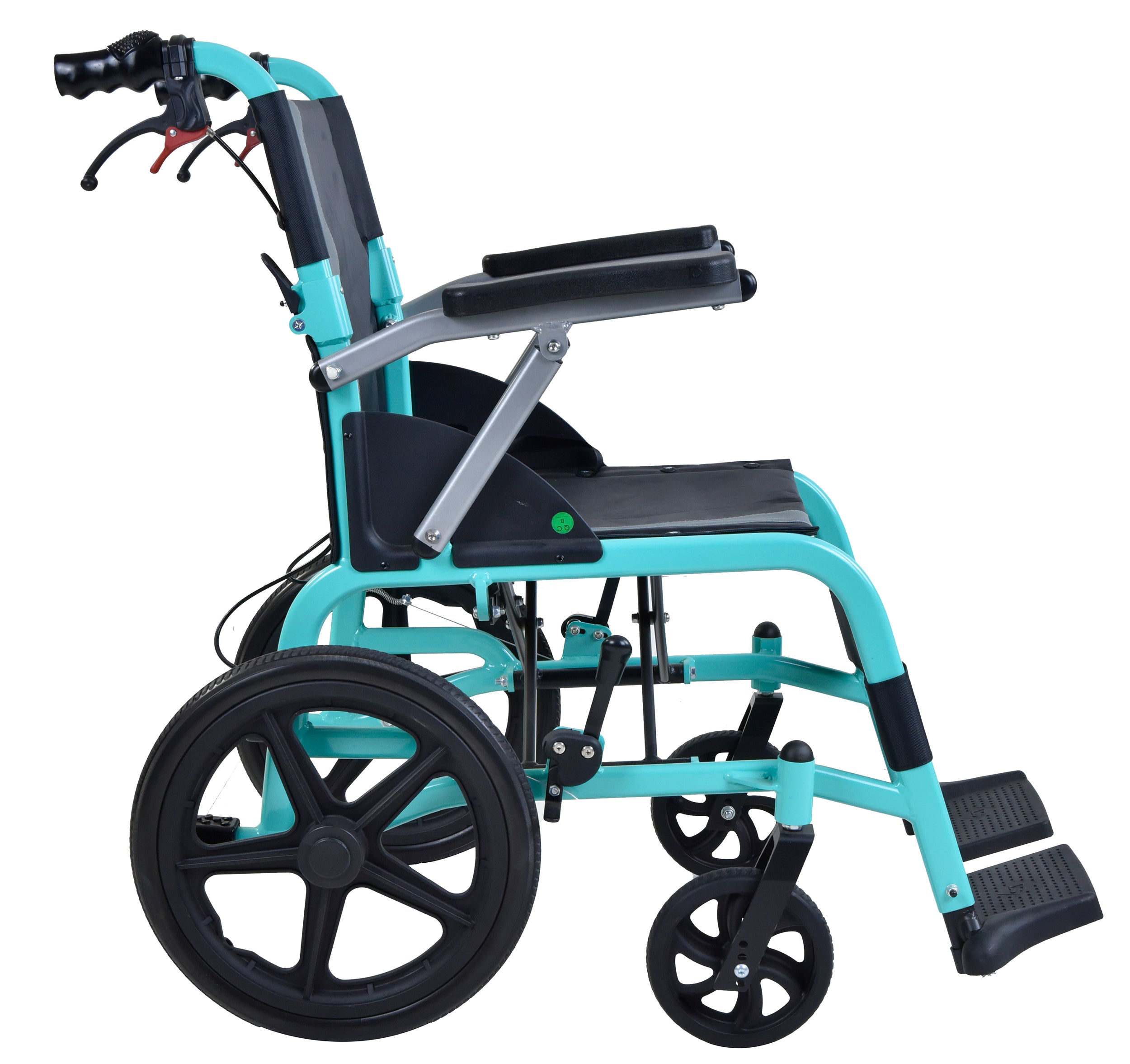 Care-Parents 介助型車椅子 折りたたみ車イス 手押し軽量車椅子外出用 ブルー(CP-30A6)