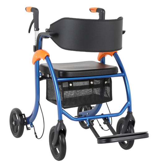 Care-Parents 歩行器 軽量8.6kg アルミ製 座れる 耐荷重130kg 折り畳み式 高さ6段調節 ブレーキロック機能付き バッグ付き 多機能3WAY（ショッピングカート/歩行補助/簡易車椅子） 老人 四輪歩行車 歩行補助 高齢者用 室内 屋外 シルバーカー （IN-DZ02）