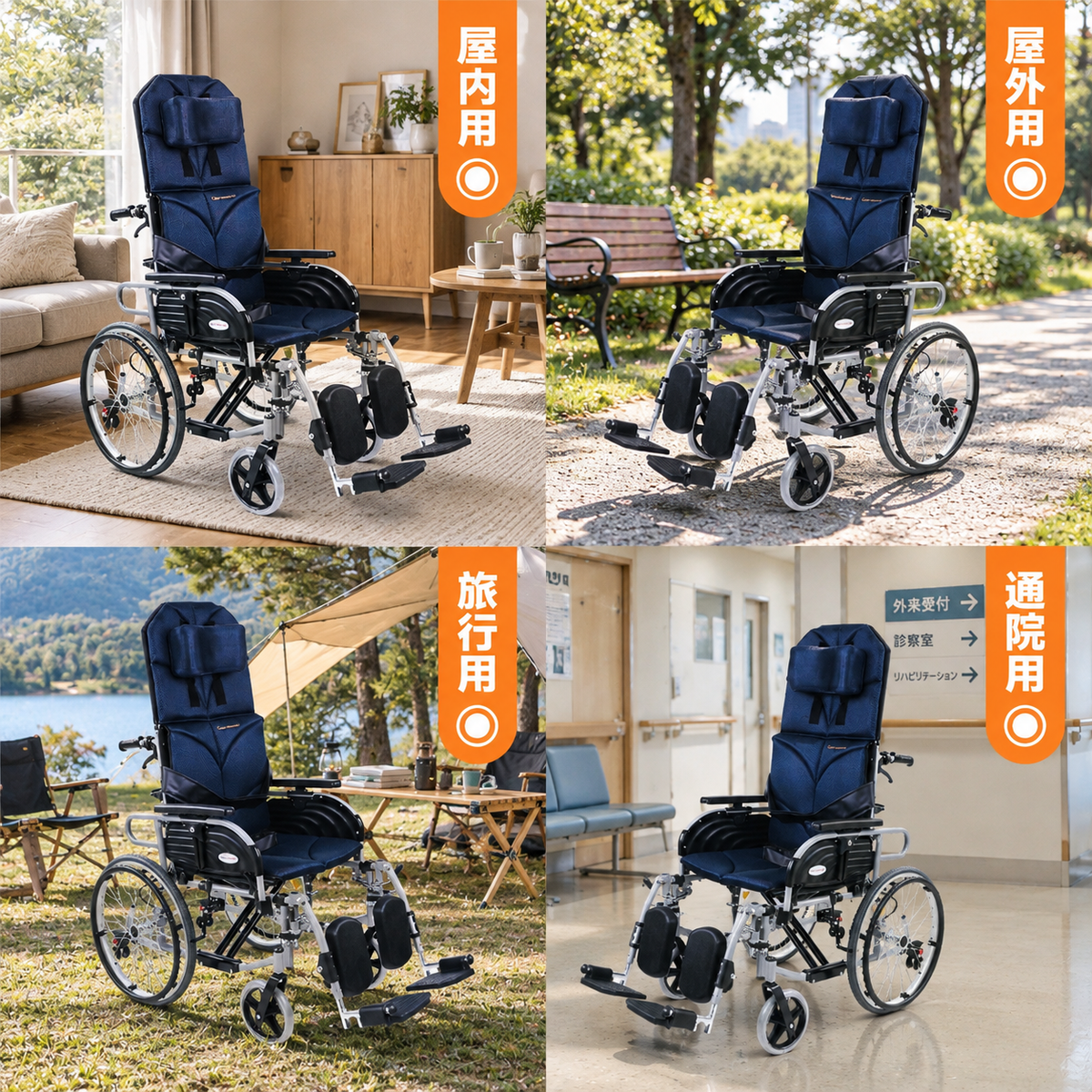 リクライニング車椅子(CP-4624M)