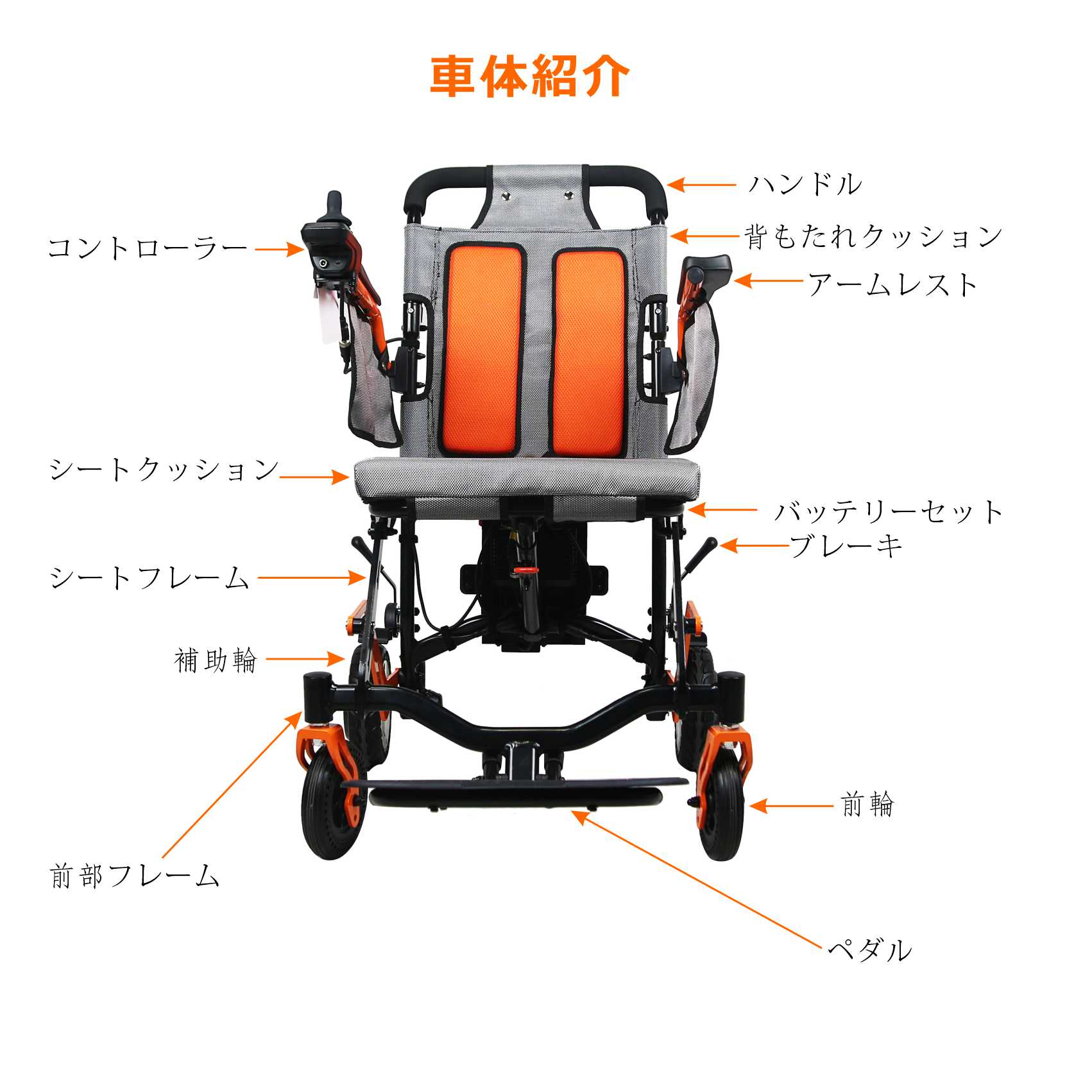 ♿介助式 軽量スリム 便利な多機能 車椅子 [クッション・シートセット ...